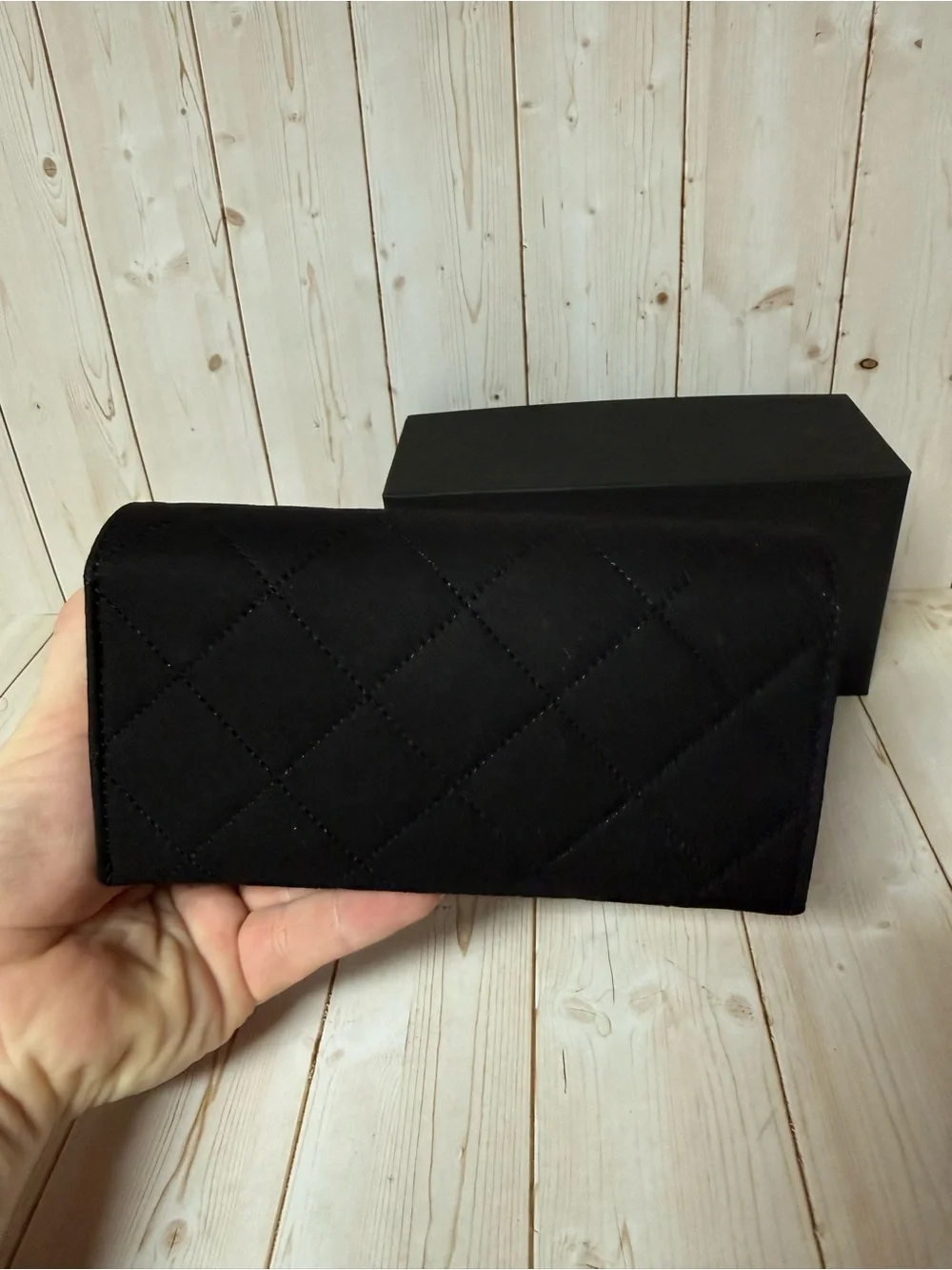 CHANEL Quilted Sunglasses Case Black